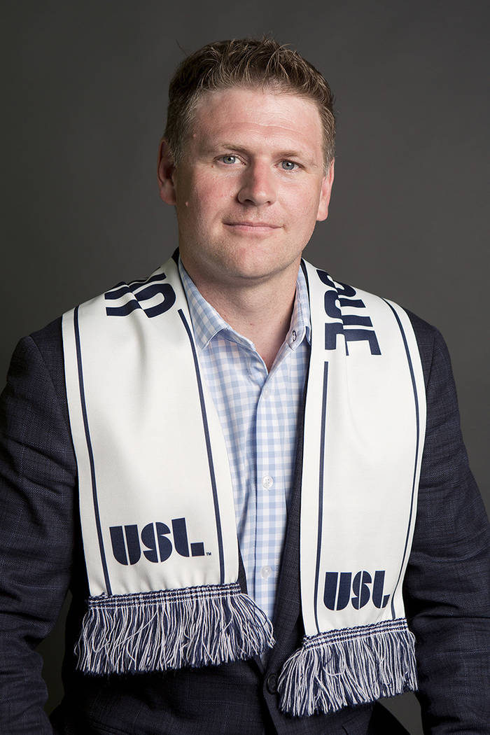 El fundador de Las Vegas Soccer LLC, Brett Lashbrook, aparece en el Las Vegas Review-Journal el lunes 17 de julio de 2017. Lashbrook está presionando fuertemente por el equipo de la Liga de Fútb ...