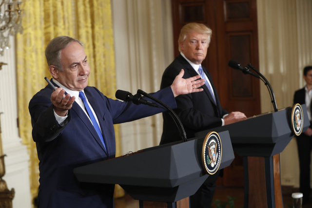 El Presidente Donald Trump y el primer ministro de Israel, Benjamin Netanyahu, ofrecieron una conferencia de prensa 
en la Casa Blanca, el miércoles 15 de febrero del 2017. El presidente Trump le ...