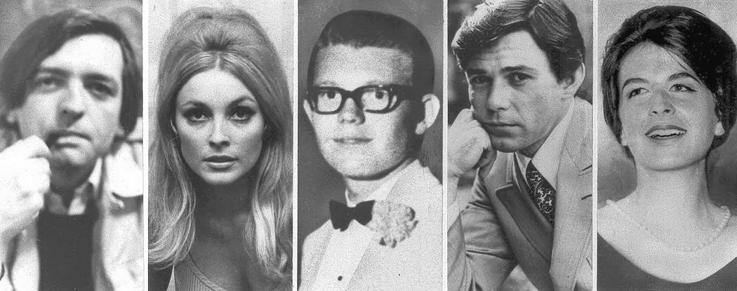 El collage muestra las cinco víctimas asesinadas la noche del 9 de agosto de 1969 en el predio de Benedict Canyon de Roman Polanski. Desde la izquierda, Voityck Frykowski, Sharon Tate, Stephen Pa ...