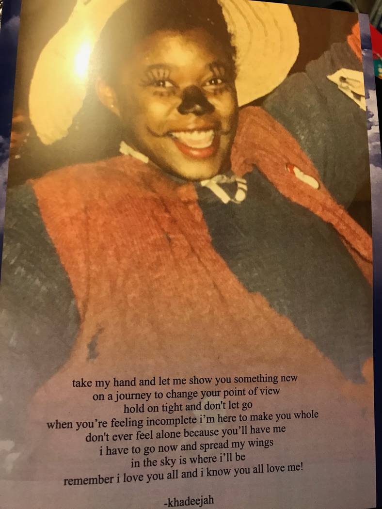 Una imagen del programa en el funeral de LaTosha White. Foto cortesía de Michelle Huskins.
