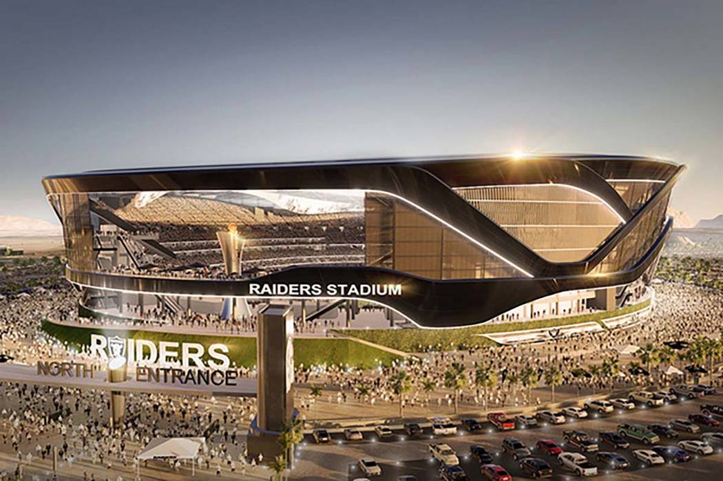 Representación del Estadio Raiders propuesto en Las Vegas (MANICA Architecture)