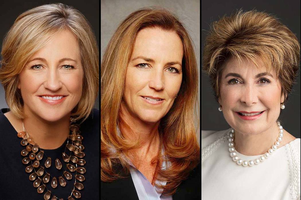 Dee Dee Myers, izquierda, Winifred "Wendy" Webb y Barbara Atkins han sido nombradas como nuevas miembros independientes de la junta directiva ampliada de Wynn Resorts. (Wynn Resorts)