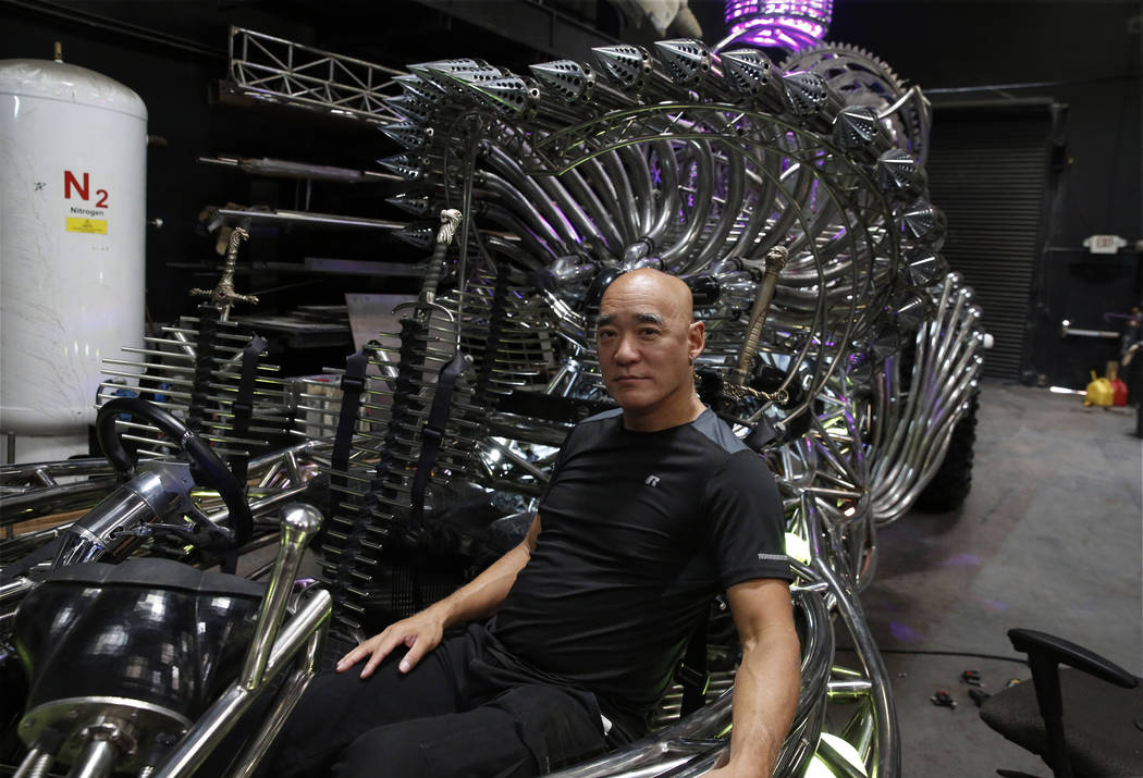 Henry Chang, propietario de Henry Chang Design, se sienta en su vehículo Valyrian Steel mientras posa para una foto el martes 14 de agosto de 2018 en Las Vegas. Bizuayehu Tesfaye / Las Vegas Revi ...