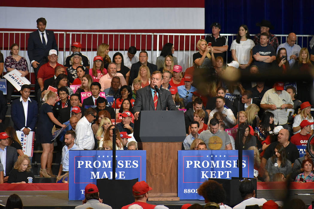 El candidato a a congresista de Nevada, Cresent Hardy, durante un evento de campaña. Jueves 20 de septiembre de 2018 en el Centro de Convenciones de Las Vegas. Foto Anthony Avellaneda / El Tiempo.