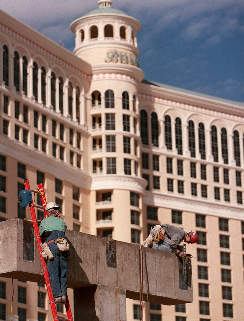 Los trabajos de construcción continúan en Bellagio en noviembre de 1997. (Las Vegas Review-Journal)