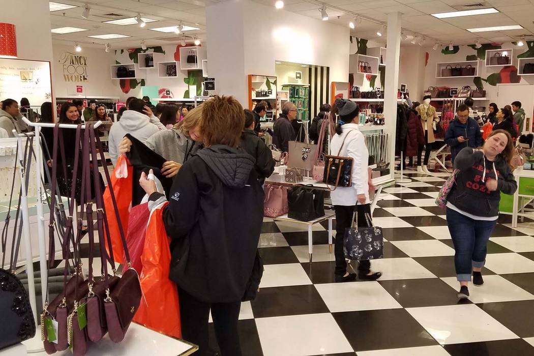 It was starting to get busy at Kate Spade at Premium Outlets North in downtown Las Vegas on Black Friday, Nov. 23, 2018. By 10 a.m. they expect to form lines to get in. (Rick Velotta/Las Vegas Rev ...