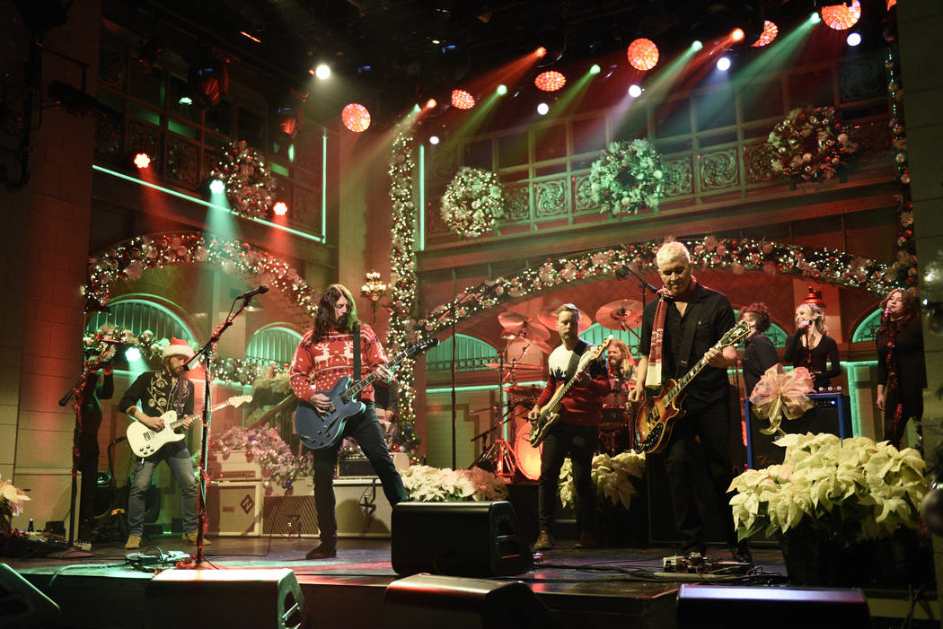 Foo Fighters perform a Christmas Melody during Saturday Night LIve in Studio 8H on Saturday, December 16, 2017 (Will Heath/NBC)