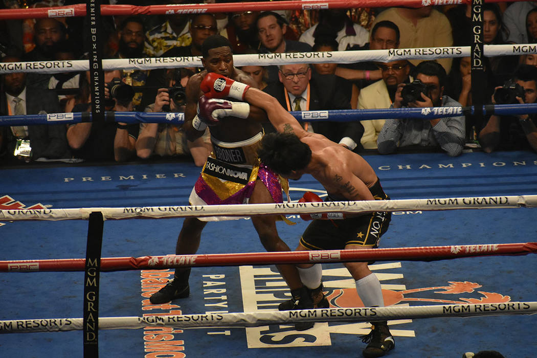 Manny Pacquiao derrotó por decisión unánime a Adrien Broner. Sábado 19 de enero de 2019, en Grand Garden Arena, dentro del MGM. Foto Anthony Avellaneda / El Tiempo.