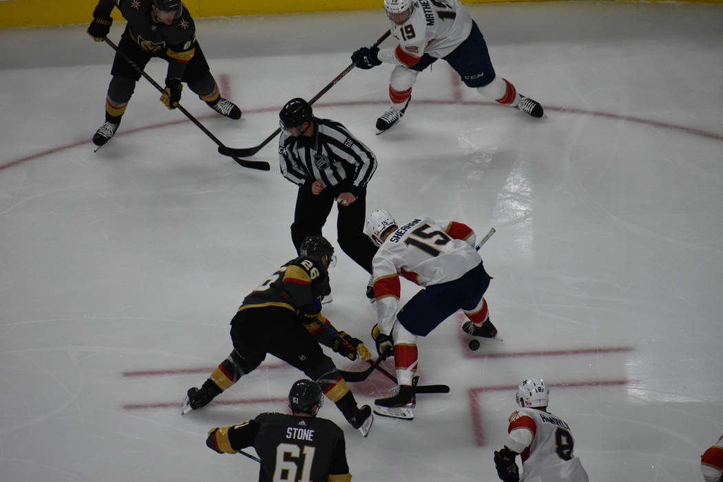 Vegas Golden Knights y Florida Panthers mostraron una gran intensidad de juego sobre la pista de hielo. Jueves 28 de febrero de 2019 en T-Mobile Arena. Foto Anthony Avellaneda / El Tiempo.