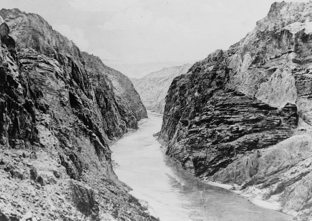 Cañón negro antes de la construcción de la presa Hoover. (Biblioteca del Congreso)