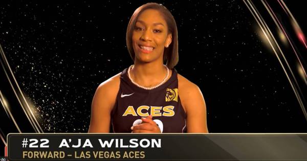 A’ja Wilson, jugadora del equipo femenil de baloncesto “Aces”, en uno de los videos semanales para niños de primaria. Foto Cortesía SNHD.