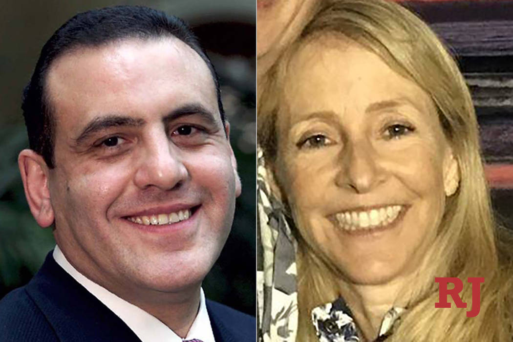 El ex ejecutivo de casinos del Strip, Gamal Aziz, izquierda, y la ex ejecutiva de medios de San Diego, Elisabeth Kimmel, a la derecha, están acusadas de pagar cientos de miles de dólares en sobo ...