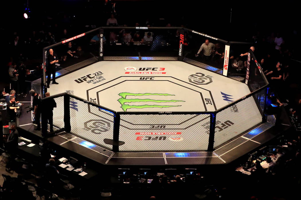 UFC Fight Night - La Arena O2. Una vista general del octágono en la Arena O2, Londres