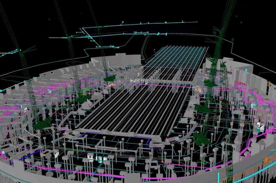 Mortenson-McCarthy, los desarrolladores del nuevo estadio de los Raiders, han creado un sistema para capturar planos por medio de escáneres láser y realidad virtual. (Mortenson-McCarthy)