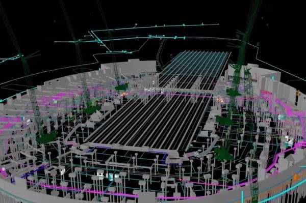 Mortenson-McCarthy, los desarrolladores del nuevo estadio de los Raiders, han creado un sistema para capturar planos por medio de escáneres láser y realidad virtual. (Mortenson-McCarthy)