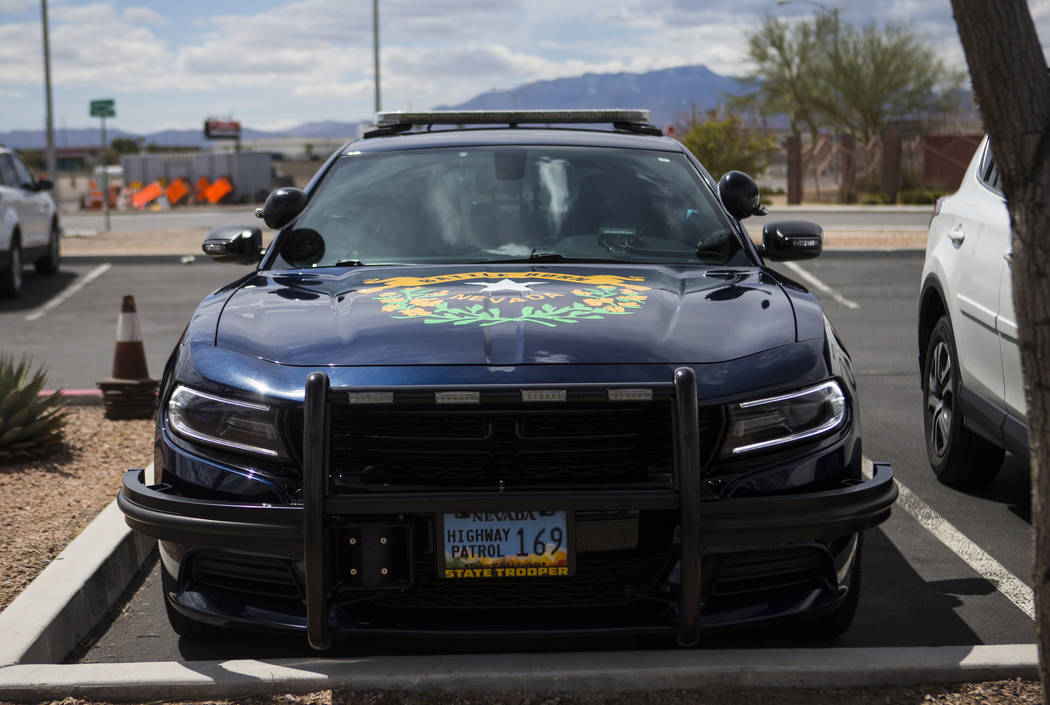 A Nevada Highway Patrol sedan outside of Metropolitan Police Department's traffic bureau in Las ...