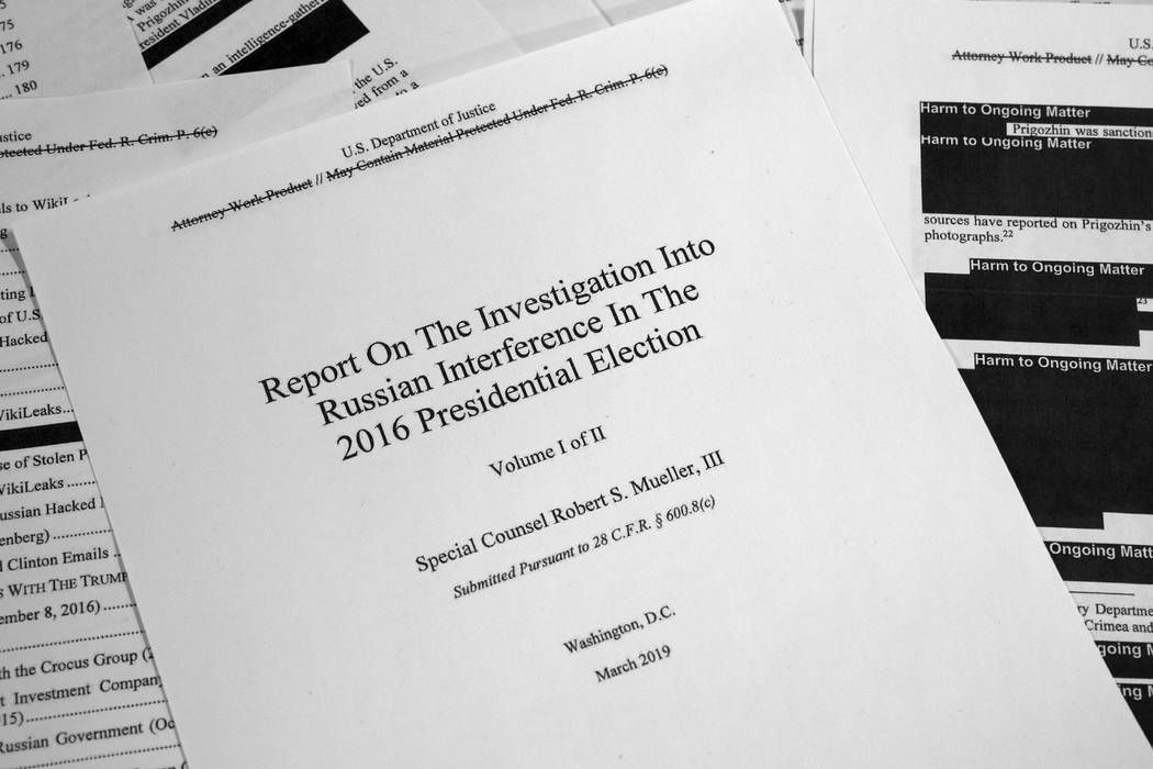 El informe redactado por el abogado especial Robert Mueller sobre la interferencia de Rusia en ...