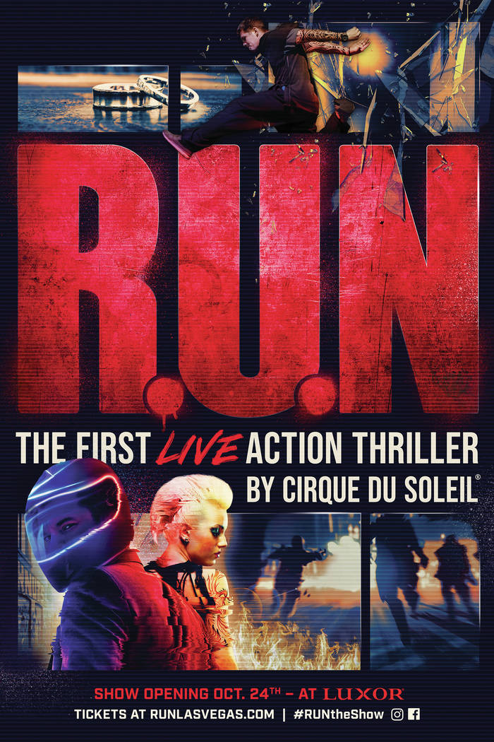 Una imagen promocional para el nuevo espectáculo del Cirque du Soleil "R.U.N." La producción ...