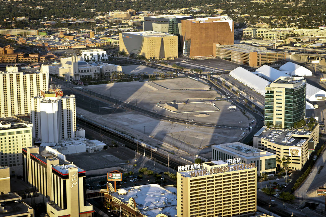 Una vista en 2012 de Symphony Park, un desarrollo de 61 acres en el centro de Las Vegas. (Las V ...