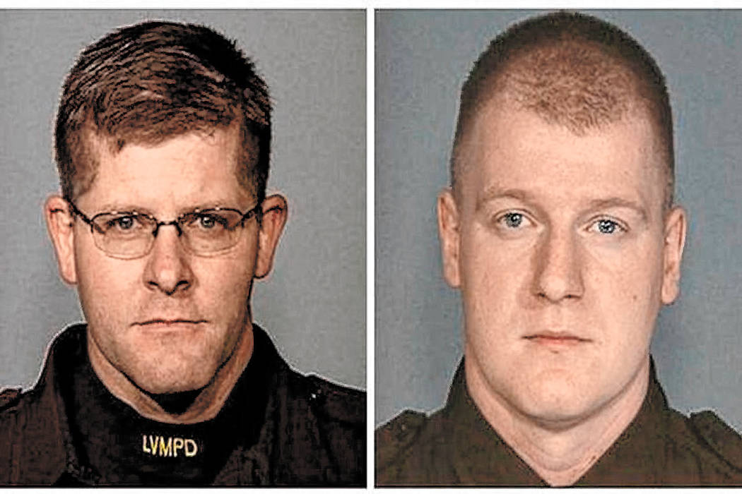 Los oficiales de policía de Las Vegas Alyn Beck, izquierda, e Igor Soldo fueron asesinados dur ...