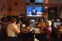 La senadora Kamala Harris participó en el debate para exponer su visión de los Estados Unidos ...