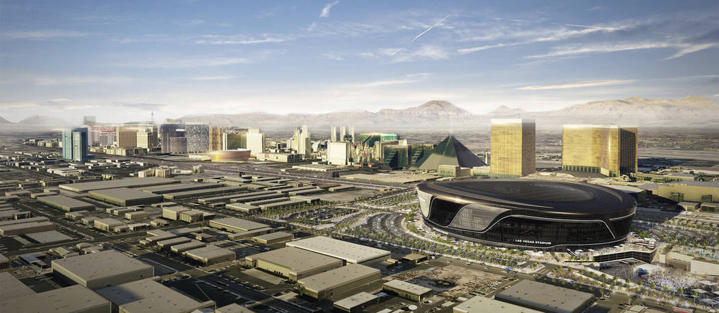 Representación del Raiders Stadium propuesto en Las Vegas. (Raiders)