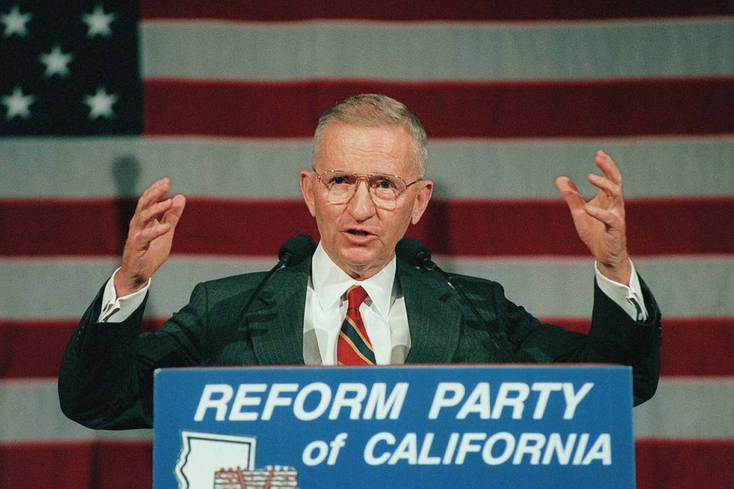 El ex candidato presidencial Ross Perot se dirige a la primera convención estatal de Californi ...