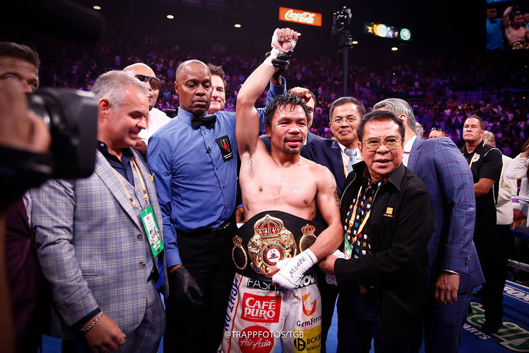 Manny Pacquiao y Keith Thurman ofrecieron una atractiva pelea por el Campeonato Mundial de Peso ...