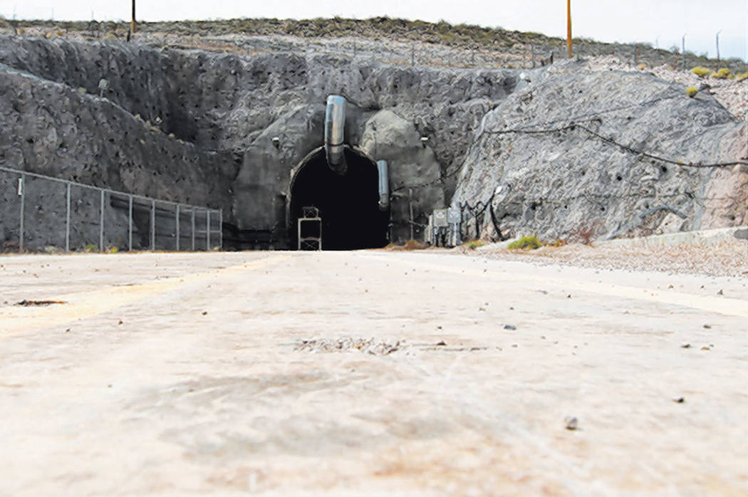 El portal norte del túnel de Yucca Mountain el jueves, 9 de abril de 2015. (Las Vegas Review-J ...
