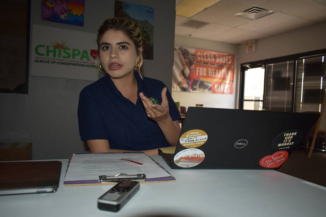 Alexa Aispuro, organizadora de la juventud en Chispa Nevada, comentó estar agradecida con el t ...