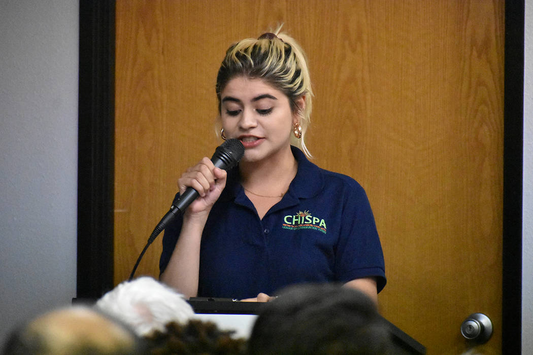 Alexa Aispuro, organizadora de la juventud en Chispa Nevada, comentó estar agradecida con el t ...