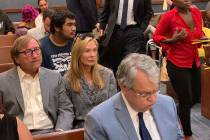 Rossi Ralenkotter, sentado a la izquierda, en la corte el martes, 10 de septiembre de 2019. (Ke ...