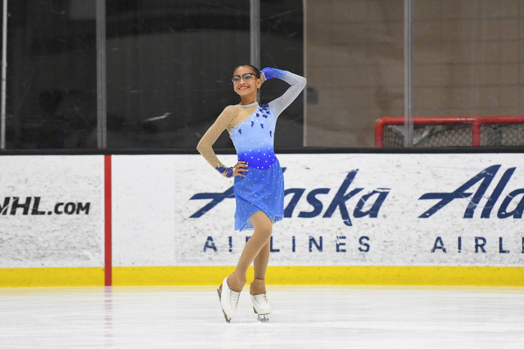 Monet García en una competencia de patinaje artístico a principios de este año. (Fotografía ...
