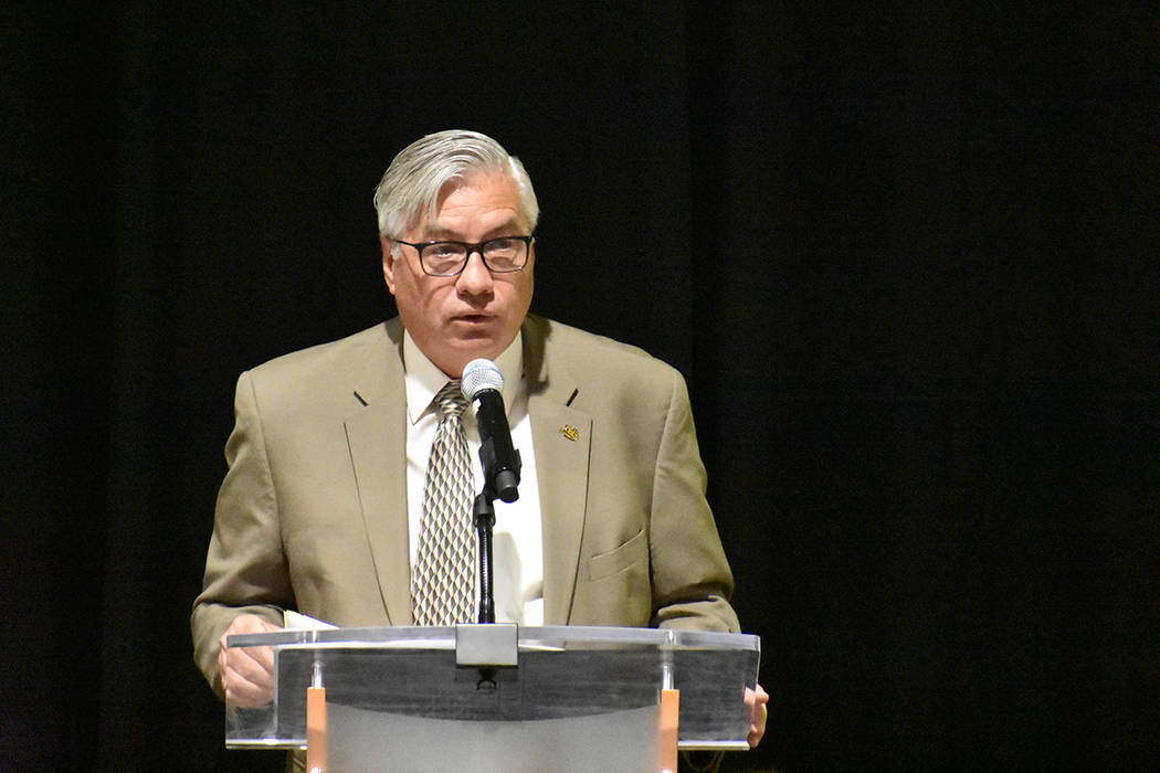 El presidente de Nevada State College, Bart Patterson, presentó el informe “State of the Col ...