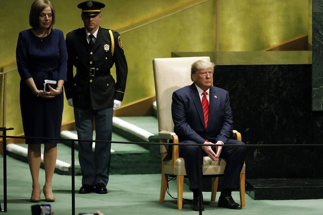 El presidente Donald Trump en la 74a sesión de la Asamblea General de las Naciones Unidas el m ...