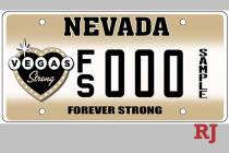 La placa especial de Nevada "Forever Strong" se lanzará el martes. (Departamento de Vehículos ...