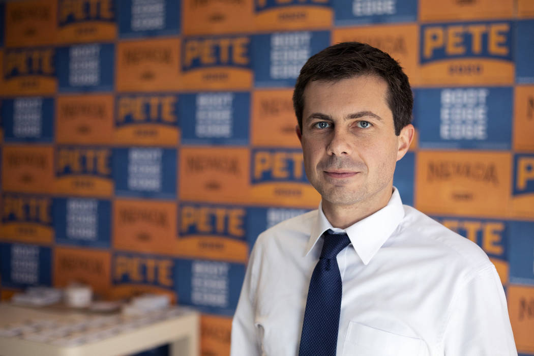 Pete Buttigieg, alcalde de South Bend, Indiana, y candidato presidencial para 2020 el martes, 2 ...