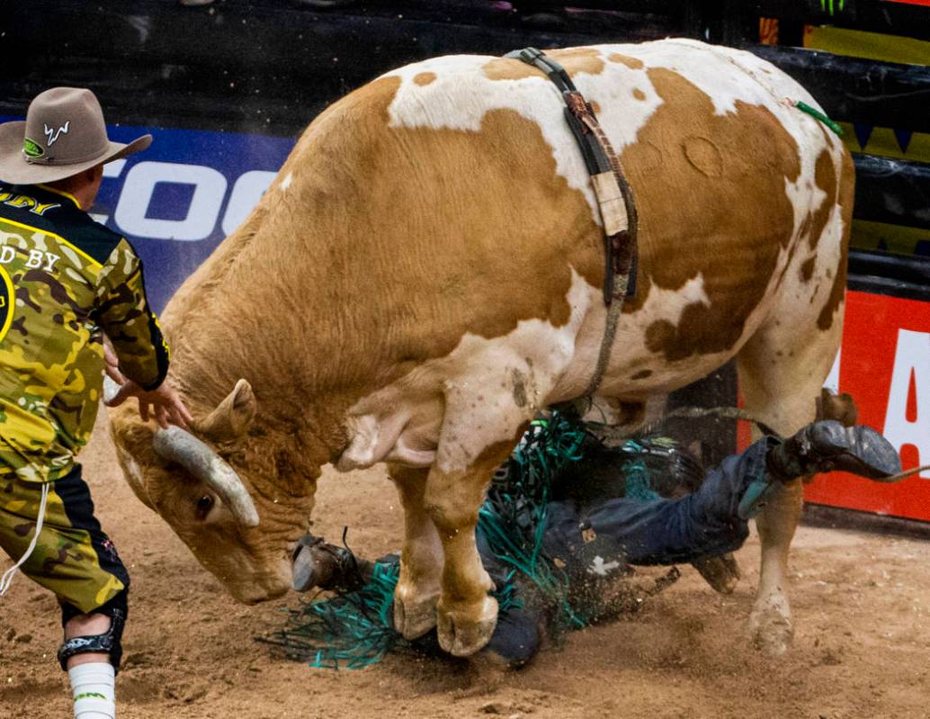 Leandro Machado es aplastado por Nailed durante el último día de las Finales Mundiales PBR en ...