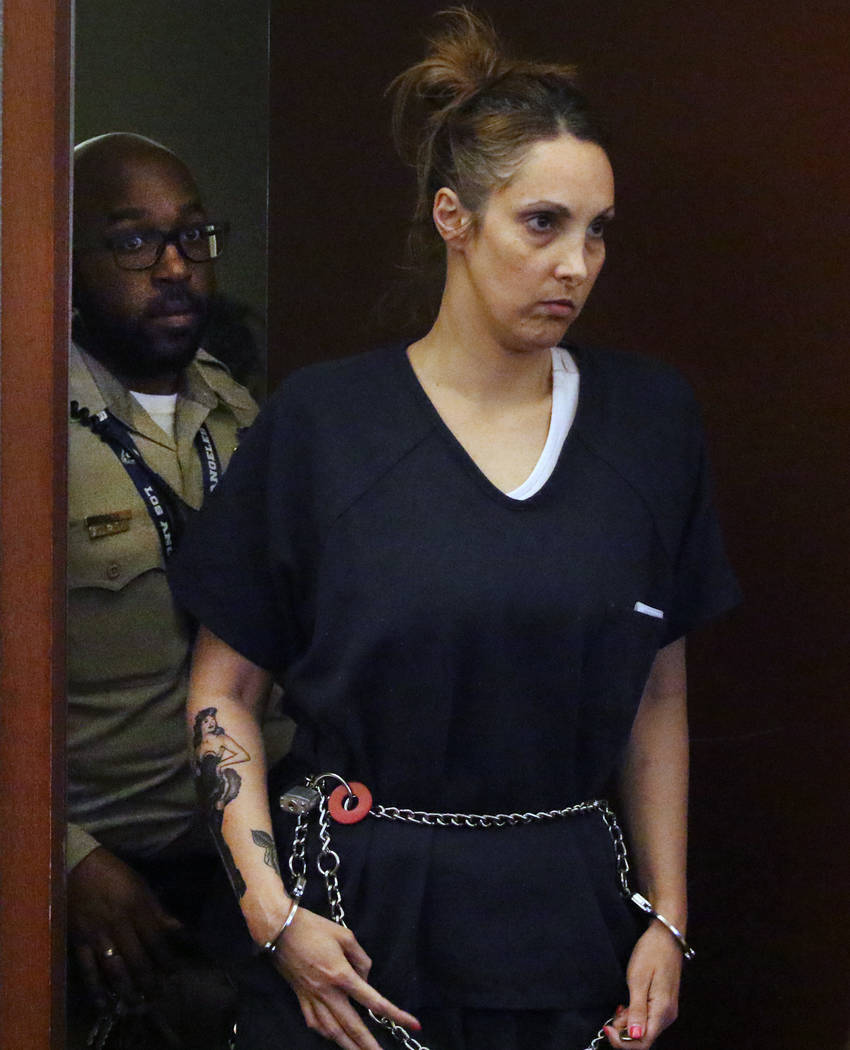 Alexis Plunkett, abogada defensora de Las Vegas encarcelada, comparece ante el tribunal en el C ...