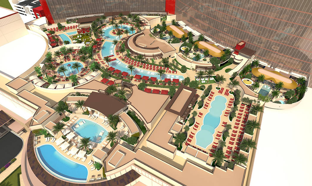 Una representación de Resorts World Las Vegas muestra el nuevo diseño del megaresort de 4.3 m ...