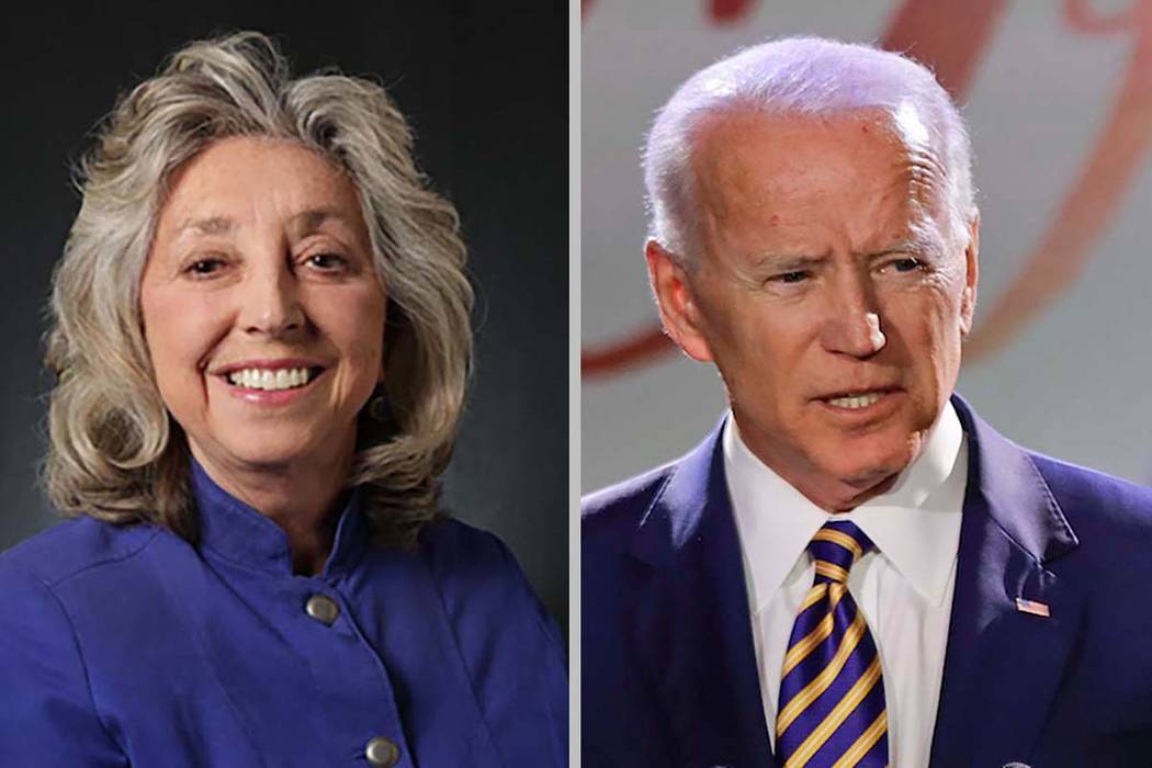 Dina Titus y Joe Biden (Las Vegas Review-Journal/AP)