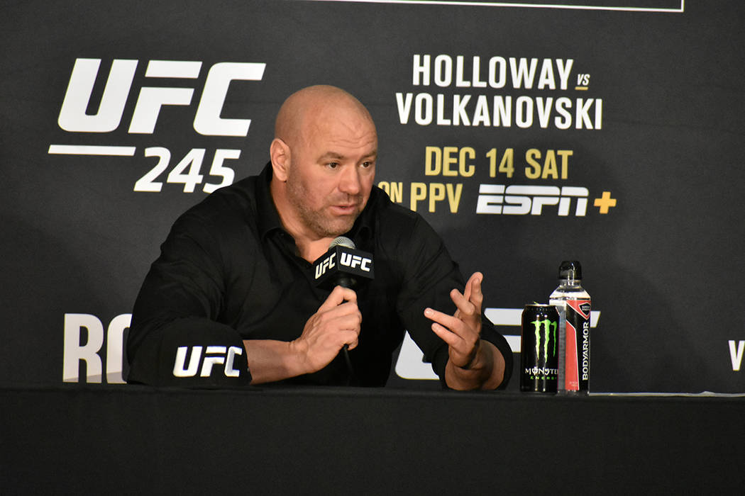 El presidente de UFC, Dana White, atendió a los medios de comunicación al finalizar el evento ...