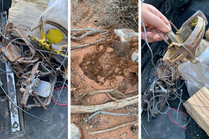 Trampas encontradas en el Red Rock Canyon National Conservation Area (Facebook).