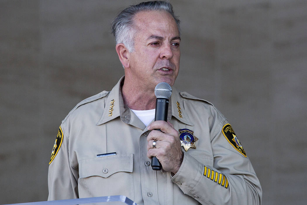 El Alguacil Joseph Lombardo habla durante la inauguración oficial del nuevo Comando de Área d ...