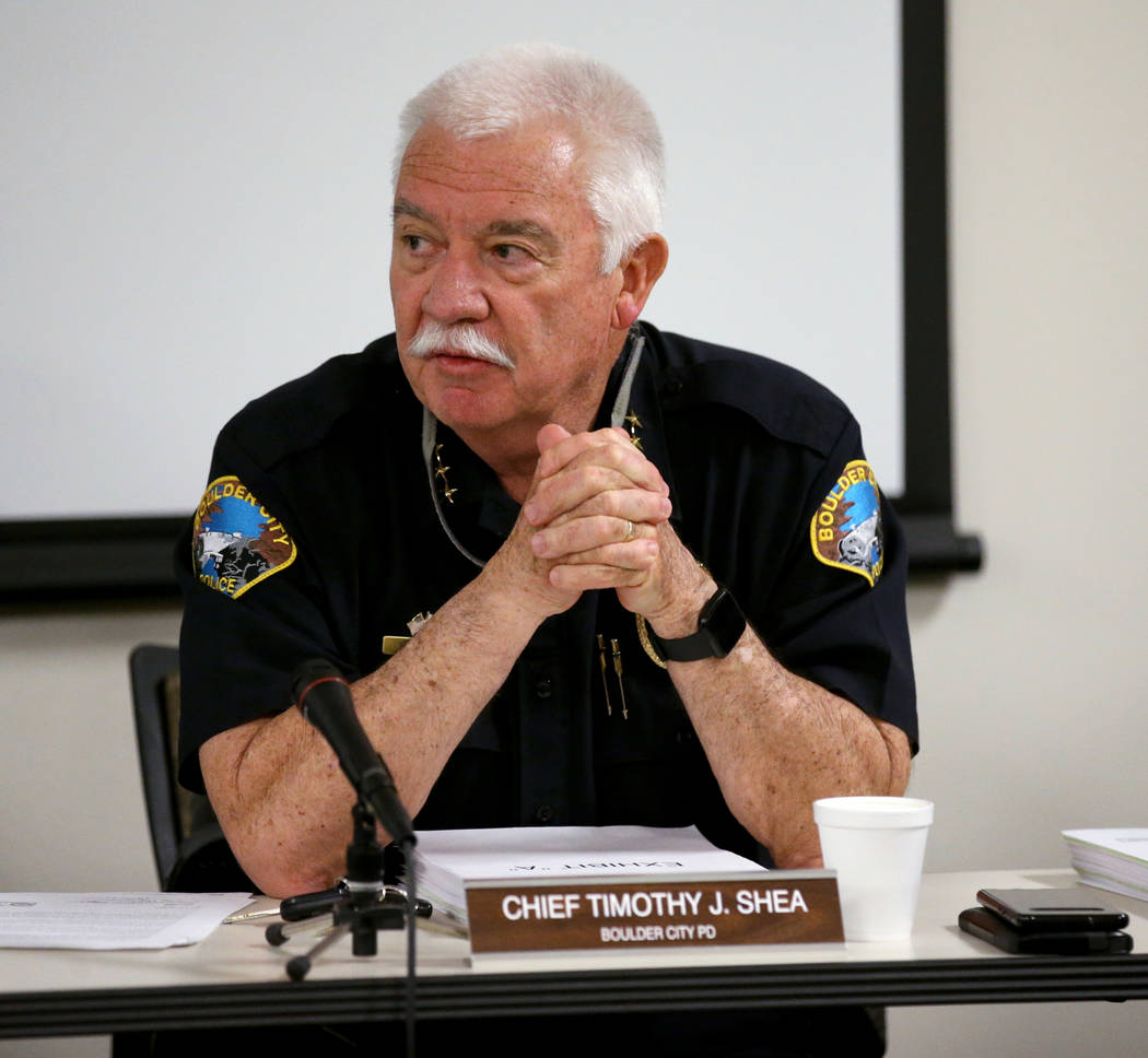 El Jefe de Policía de Boulder City, Tim Shea, miembro de la Comisión de Estándares y Capacit ...
