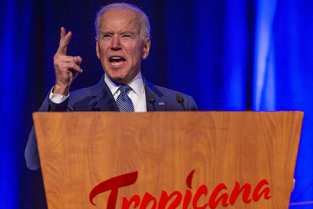 El ex vicepresidente Joe Biden habla sobre el cuidado de la salud durante el lanzamiento de los ...