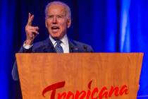 El ex vicepresidente Joe Biden habla sobre el cuidado de la salud durante el lanzamiento de los ...