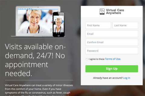 Captura de pantalla de la plataforma Virtual Care Anywhere.