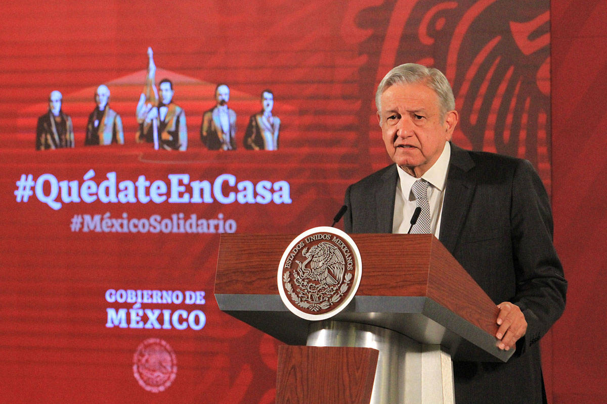 El presidente de México, Andrés Manuel López Obrador durante su conferencia matutina. Ciudad ...