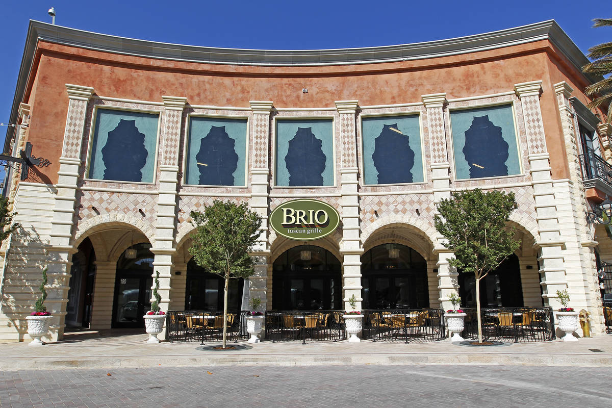 El Brio Tuscan Grille en Tivoli Village cerrará. (Archivo del Las Vegas Review-Journal)